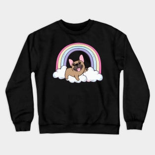 Cute french bulldog and  raimbow Crewneck Sweatshirt